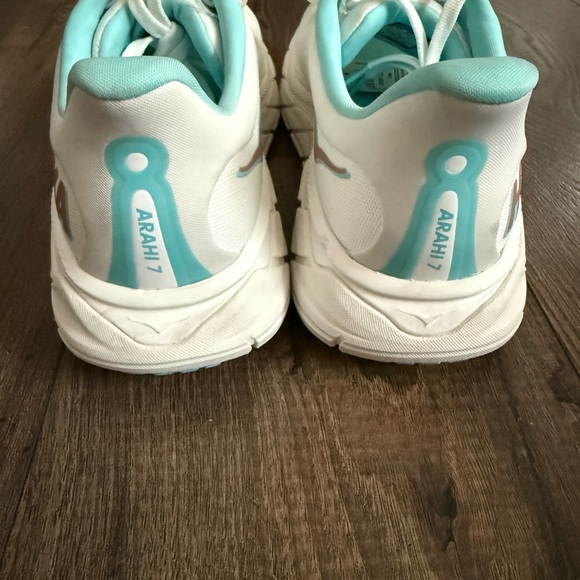 Hoka Women's White and Teal Athletic Shoes - Picture 4 of 8